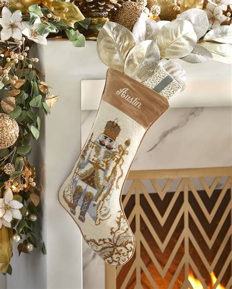 It is reversible but buttons are only on one side as shown in photos. . Neiman marcus needlepoint christmas stockings